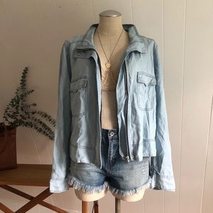 B.B.  Dakota denim zip up jacket large